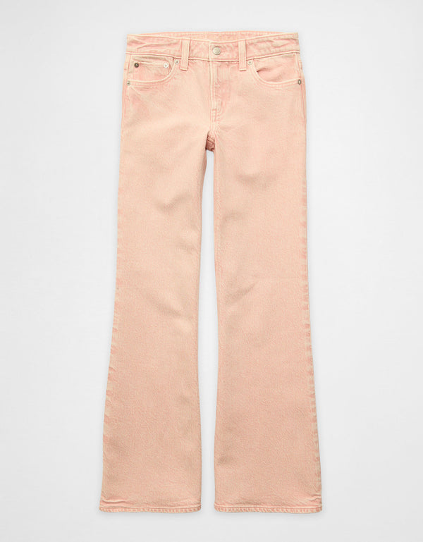 Jean acampanado de talle bajo Ae Stretch - Rosa
