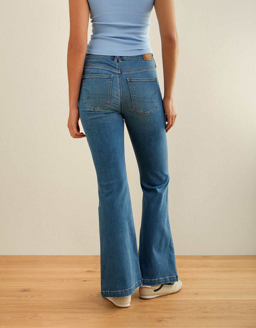 Jean Flare tiro alto Ae - Azul 1436_6275_857_ob