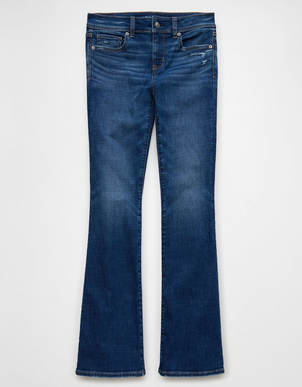 Jean KickBoot Tiro Bajo Bota Campana Mujer AE - Azul