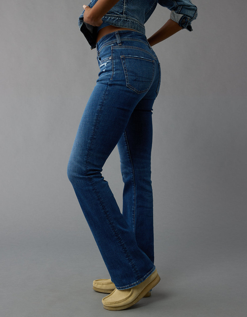 Jean KickBoot Tiro Bajo Bota Campana Mujer AE - Azul 1437_5376_540_os