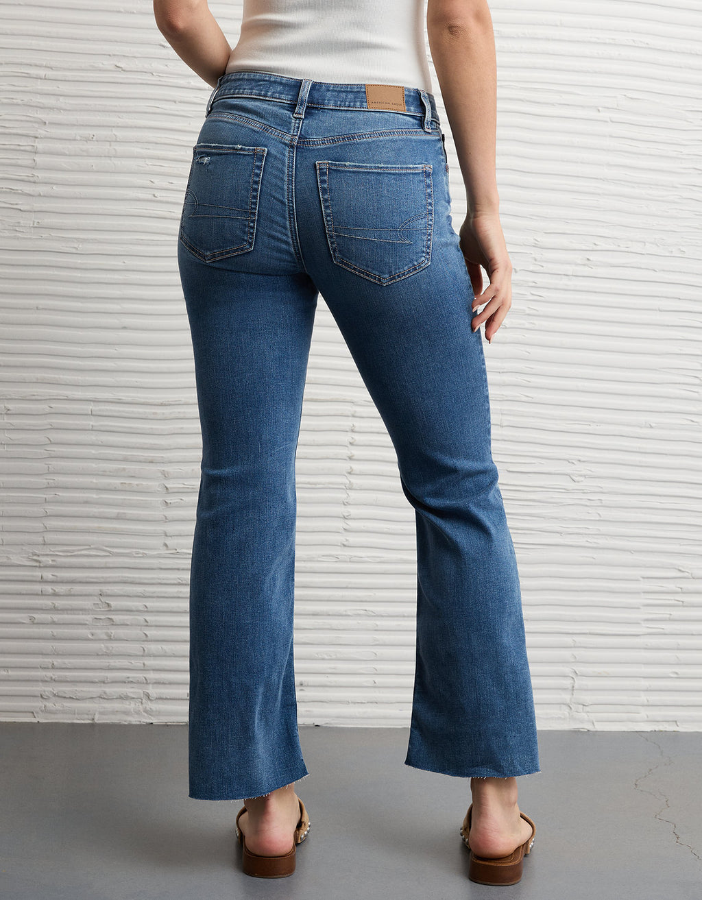 Jean Crop Bootcut Kick de tiro alto Ae Next Level - Azul 1437_6058_471_ob