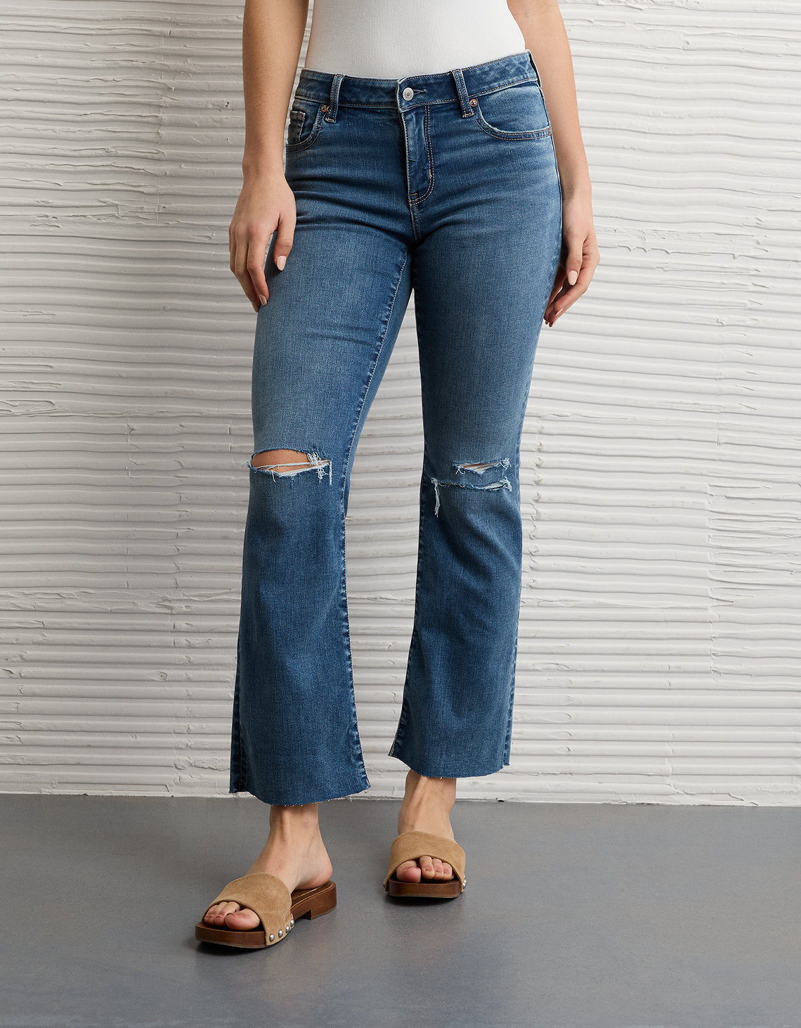 Jean Crop Bootcut Kick de tiro alto Ae Next Level - Azul 1437_6058_471_of