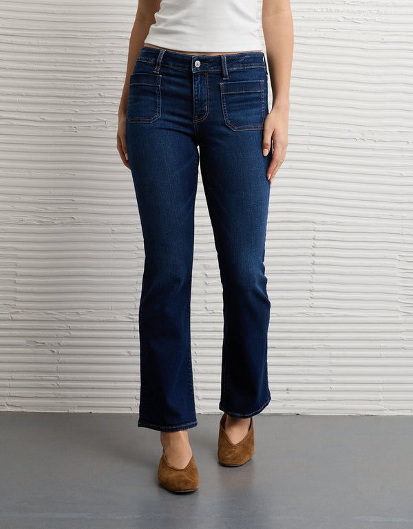 Jean Crop Bootcut Kick de tiro alto Ae Next Level - Azul