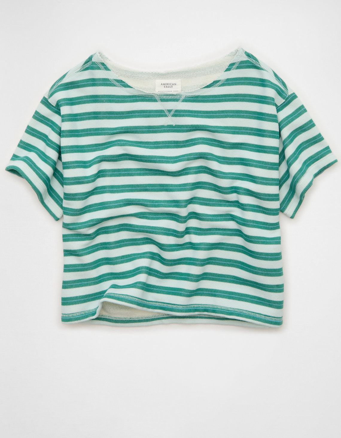 Sudadera de manga corta con escote descubierto - Verde 1455_3089_300_f