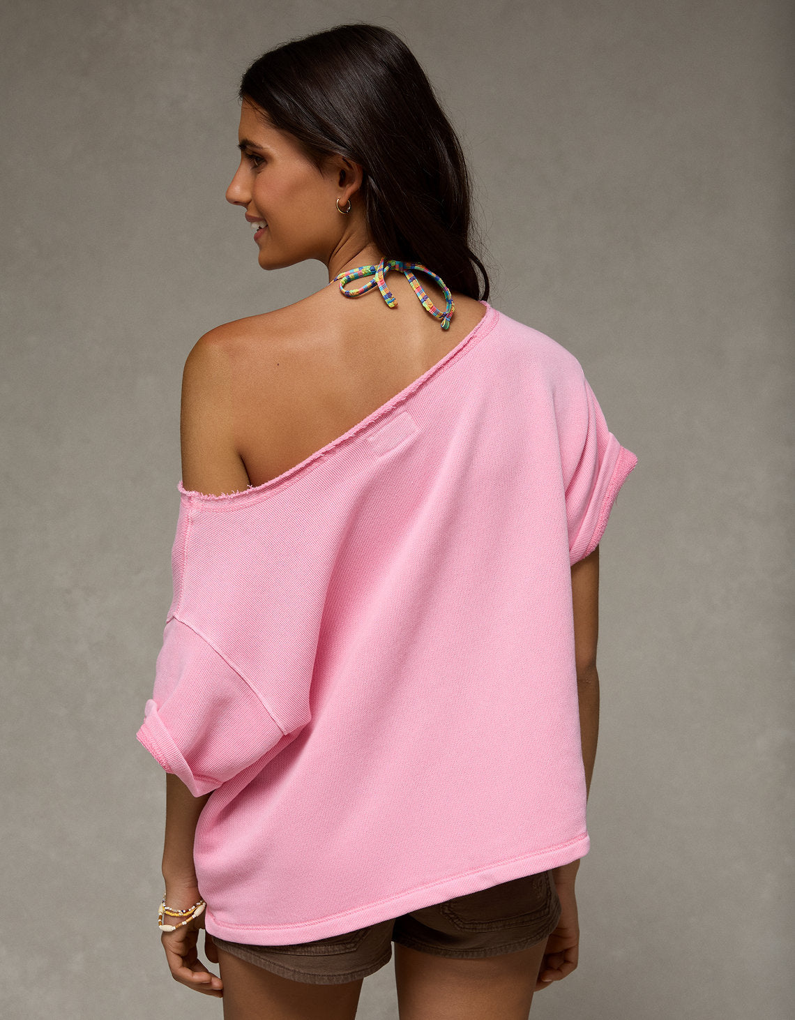 Sudadera de manga corta con escote descubierto - Generico 1455_3090_650_ob
