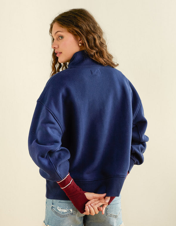 Sudadera de media cremallera de lujo diario Ae. - Azul