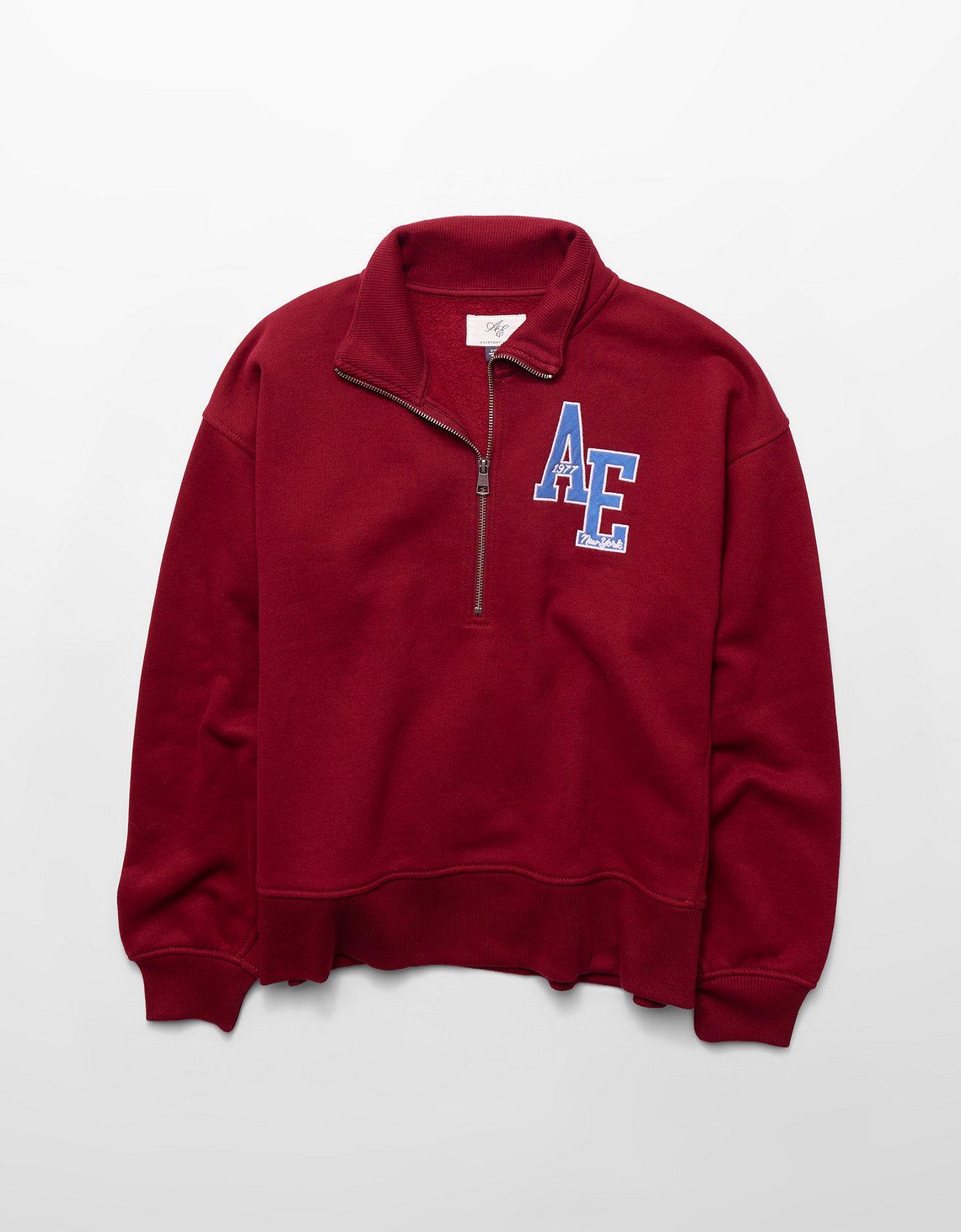 Sudadera de media cremallera de lujo diario Ae. - Vinotinto 1455_3279_601_f
