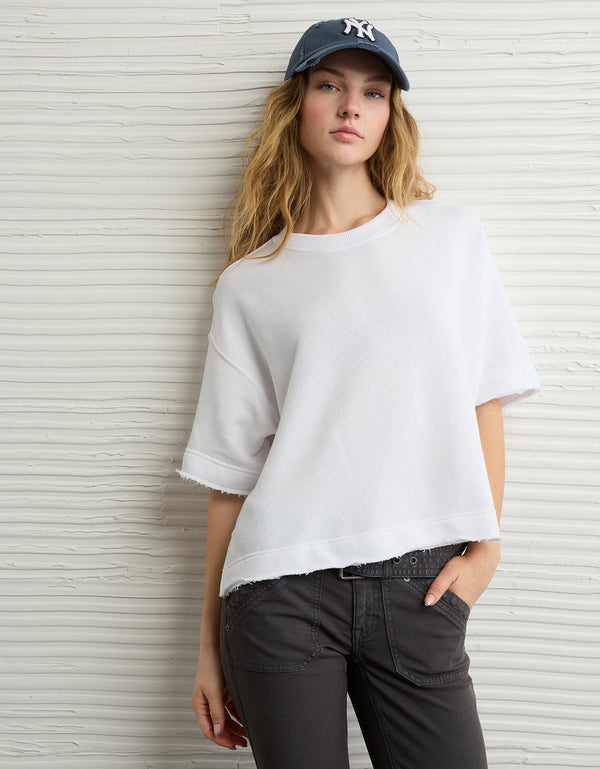 Camiseta Tipo Boxy Ae - Blanco