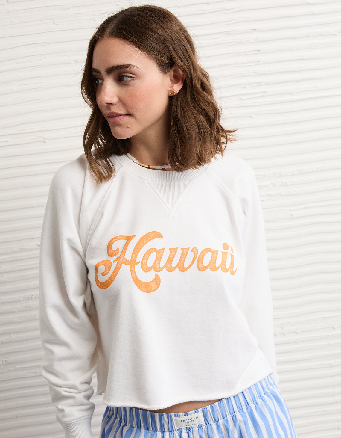 Sudadera Recortada con Corte Ceñido - Blanco 1457_2962_139_d2