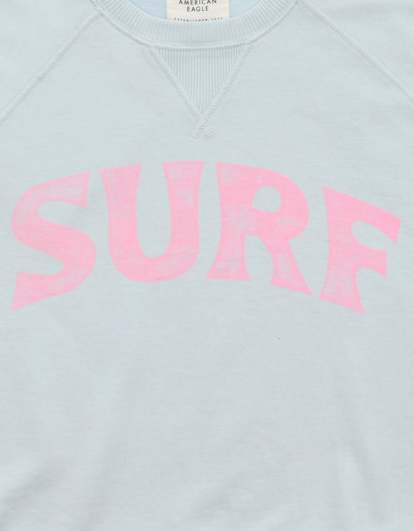 Sudadera Recortada con Corte Ceñido - Azul