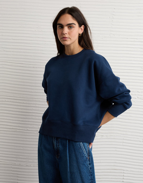 Buzo Oversized cuello redondo Ae - Azul