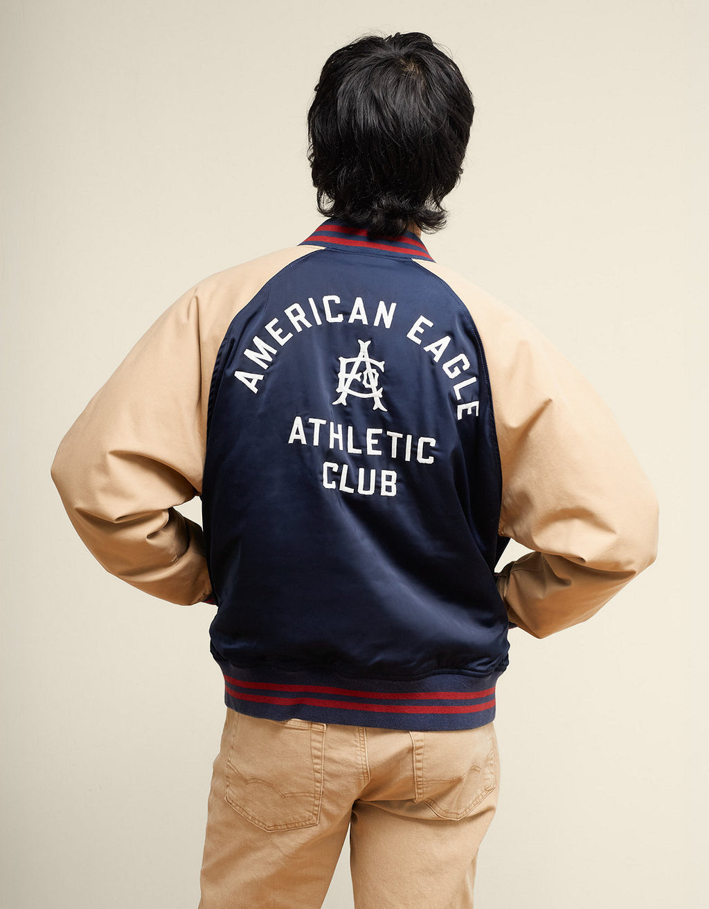 Chaqueta Universitaria Ae - Caqui 2101_1870_273_ob