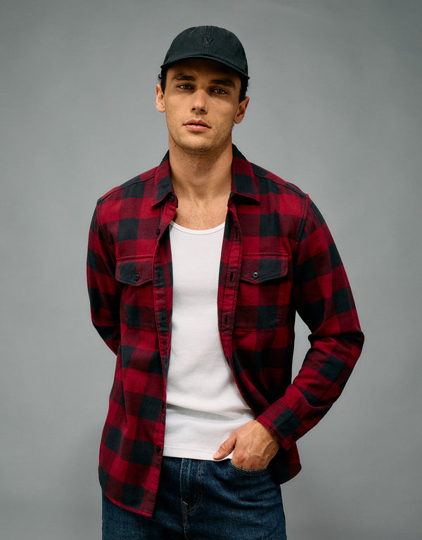 Camisa de franela Ae - Rojo