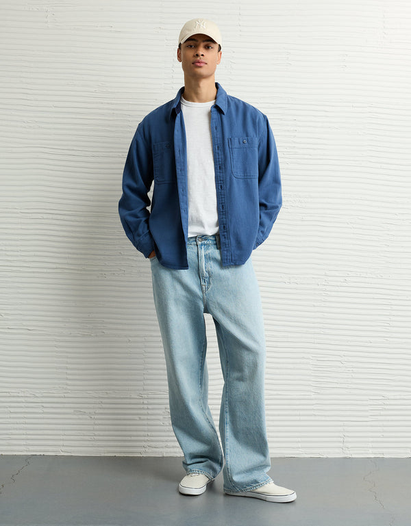 Camisa de Franela Ae - Azul