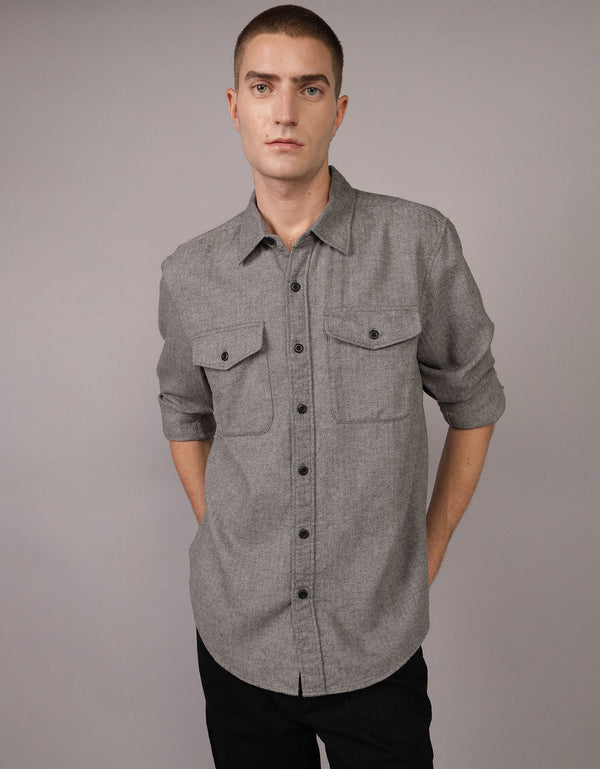 Camisa Ae en franela ultra suave - Gris