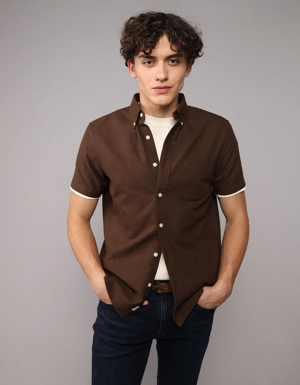 Camisa Manga Corta Ae - Café