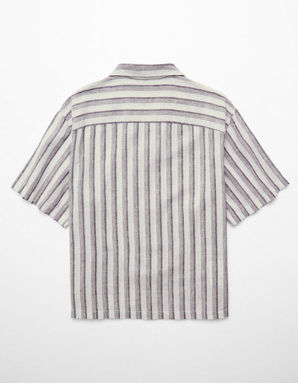 Camisa manga corta con rayas de hombre AE - Generico