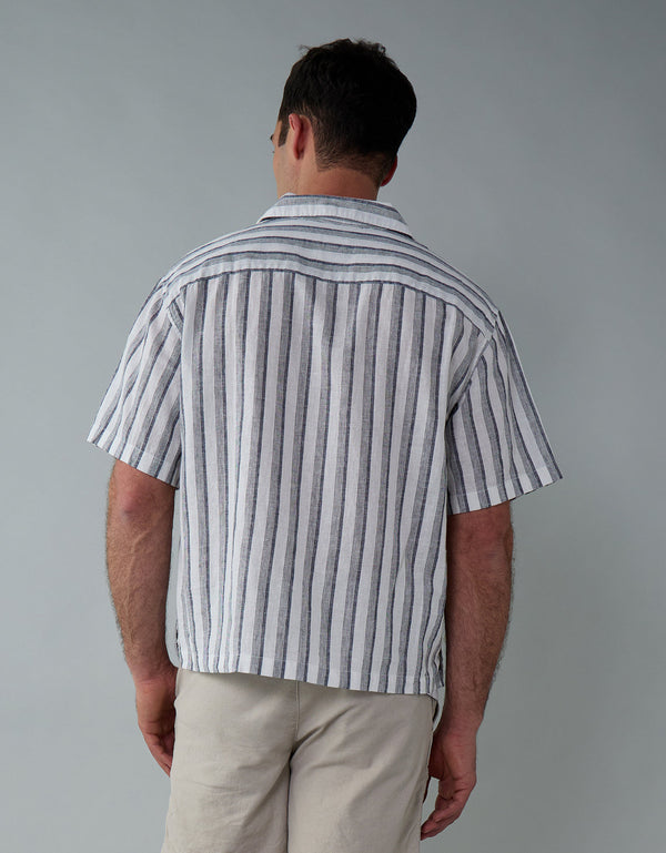 Camisa manga corta con rayas de hombre AE - Generico