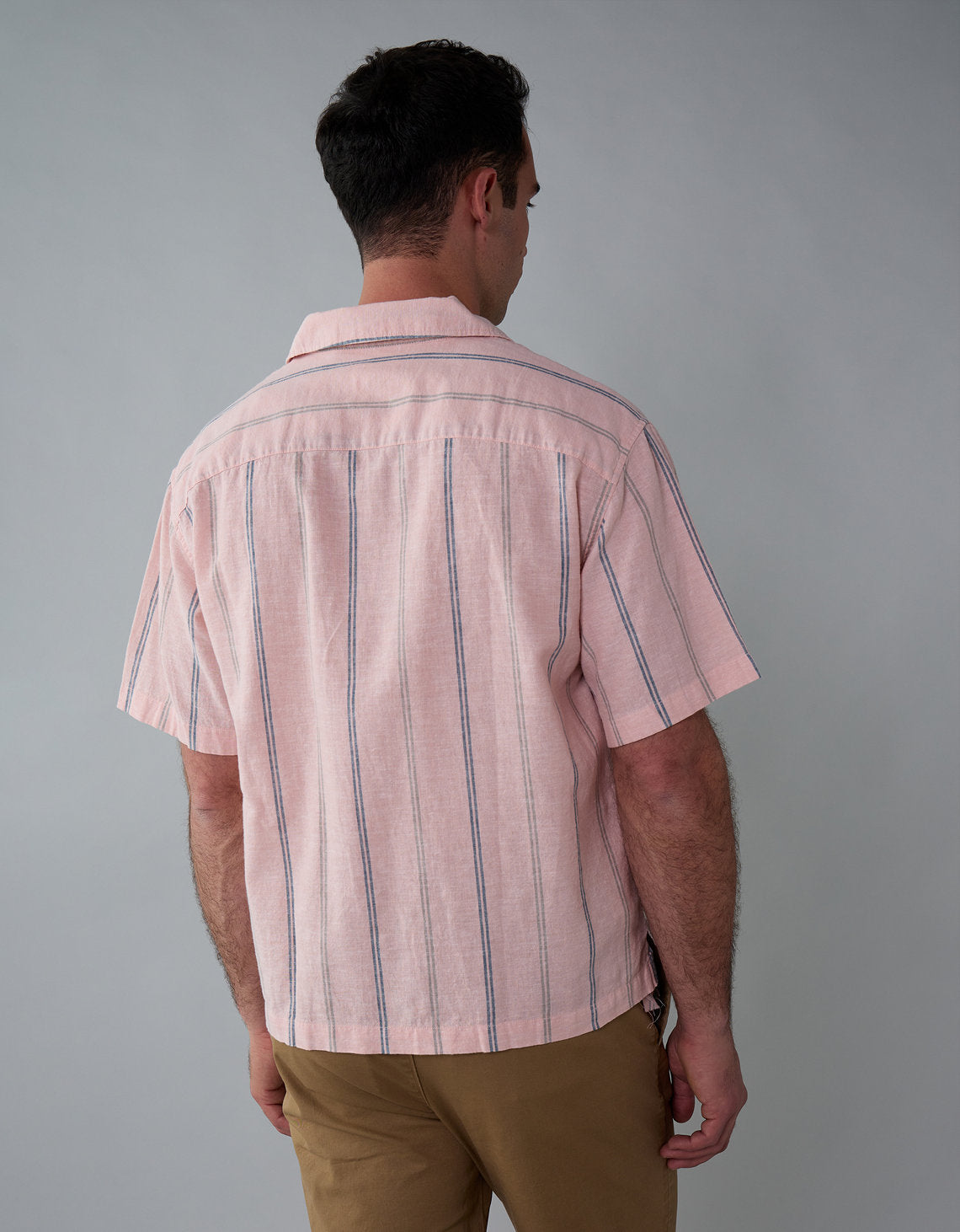 Camisa manga corta con rayas de hombre AE - Rosa 2154_2734_199_ob