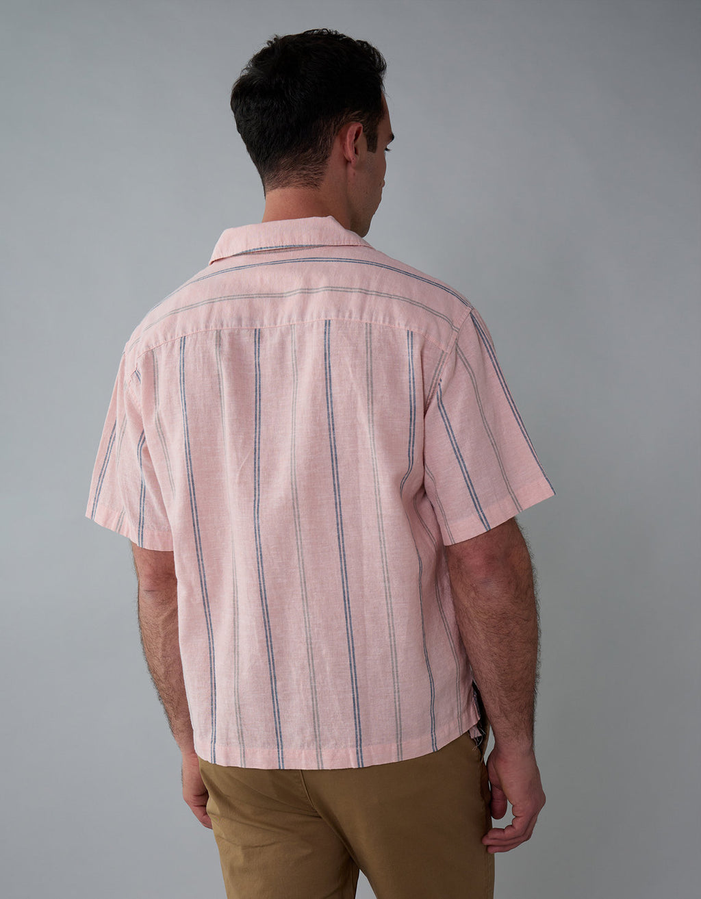Camisa manga corta con rayas de hombre AE - Rosa 2154_2734_199_ob