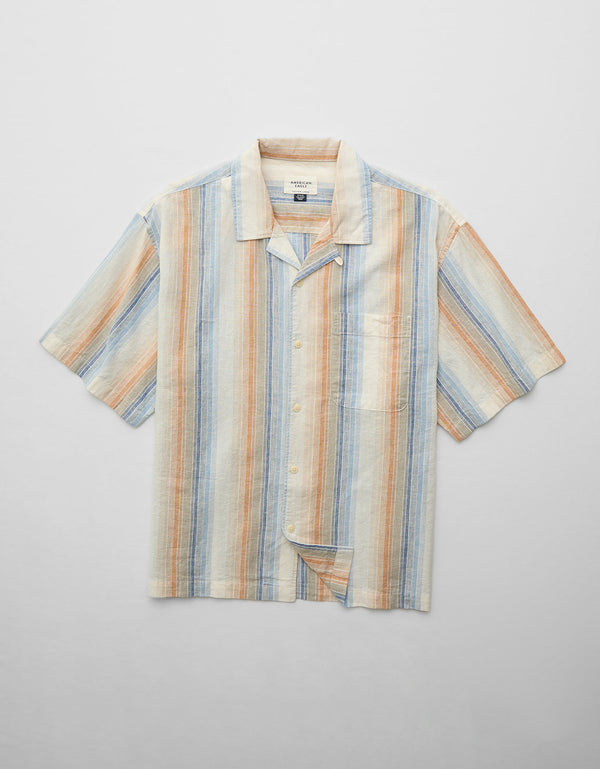 Camisa manga corta con rayas de hombre AE - Generico