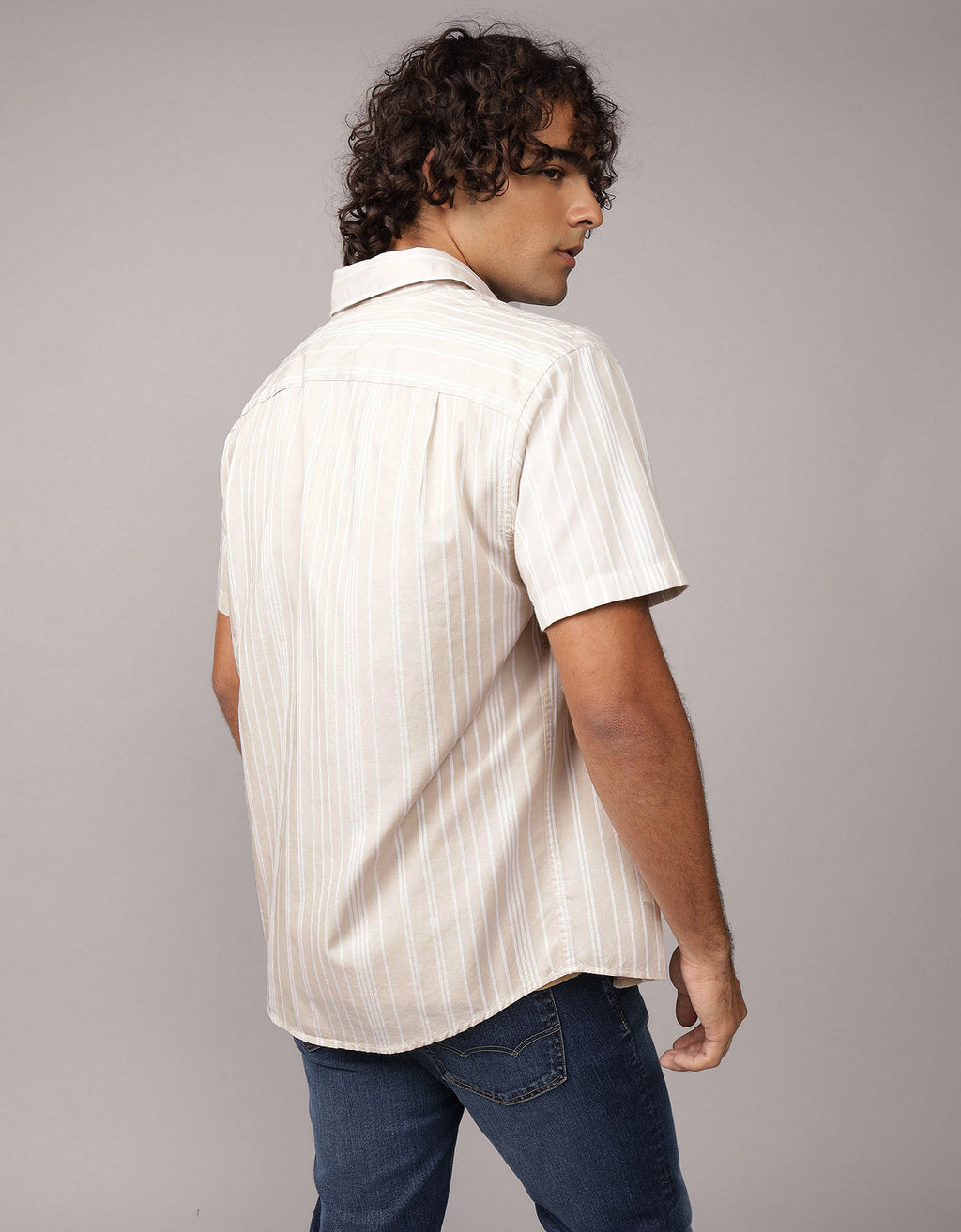 Camisa abotonada junto a la piscina Ae - Caqui 2154_2892_210_ob