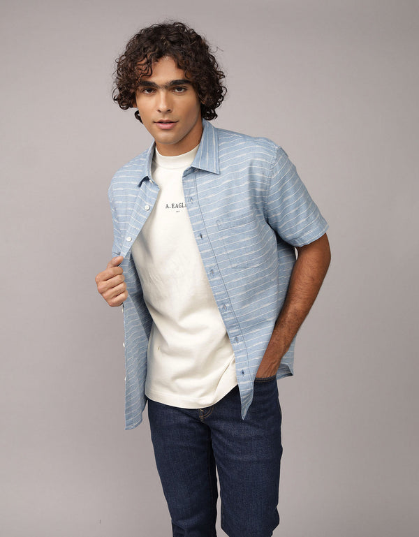 Camisa Manga Corta Ae - Azul