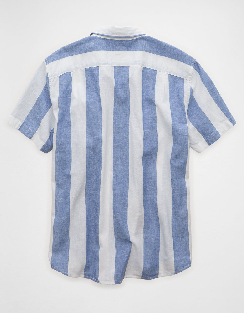 Camisa de lino con botones de ajuste estándar. - Azul 2154_3155_401_b
