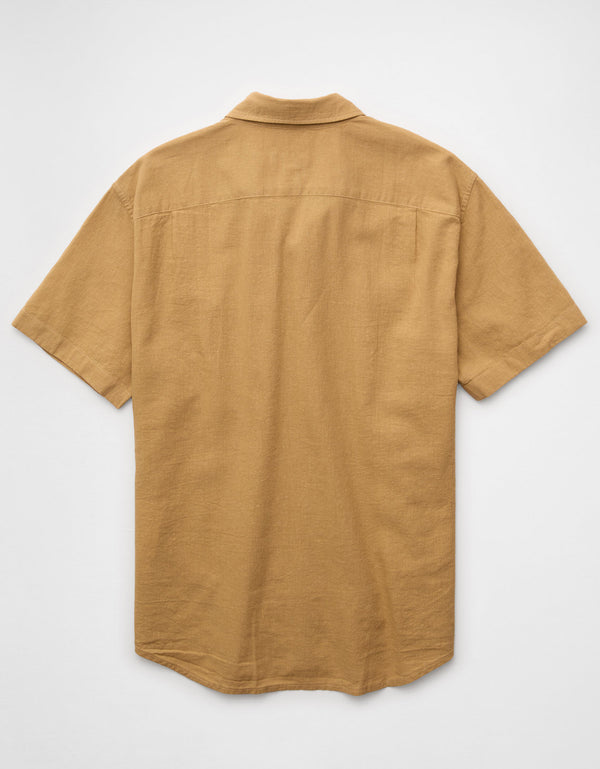 Camisa de lino con botones de ajuste estándar. - Generico