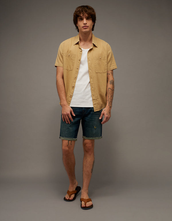 Camisa de lino con botones de ajuste estándar. - Generico 2154_3157_153_of