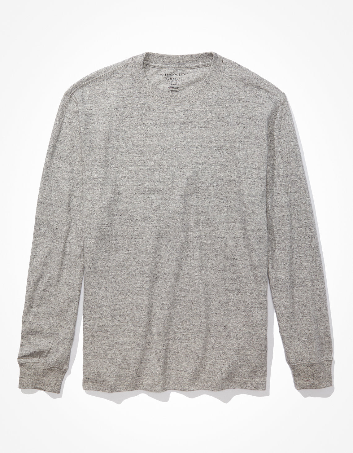 Camiseta icónica Ae Manga larga ultra suave - Gris 2171_2677_006_f