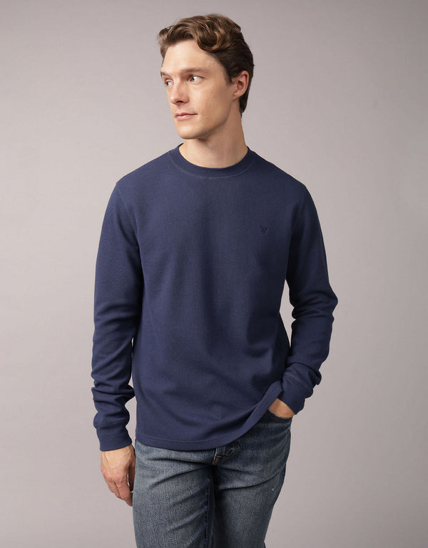 Camiseta Thermal Manga Larga Ae - Azul