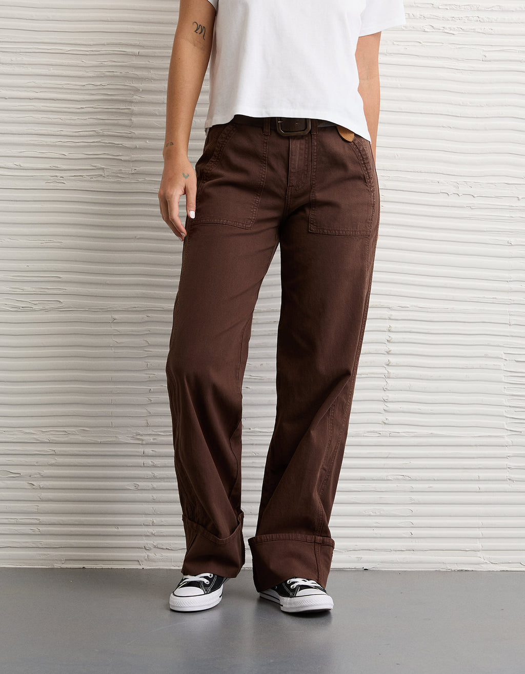 Pantalón Stovepipe Ae - Café 2325_5489_285_os