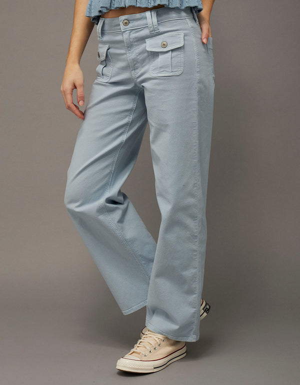 Jean AE Stretch de pierna recta de tiro alto. - Azul