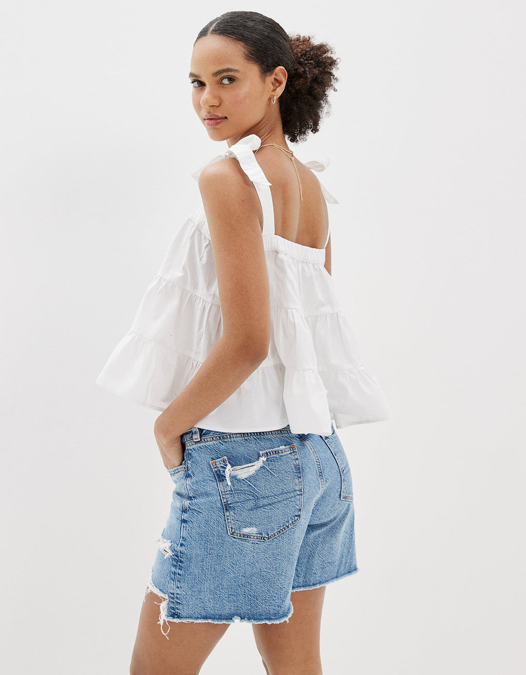 Camiseta AE sin mangas con capas - Blanco 2351_4324_100_ob