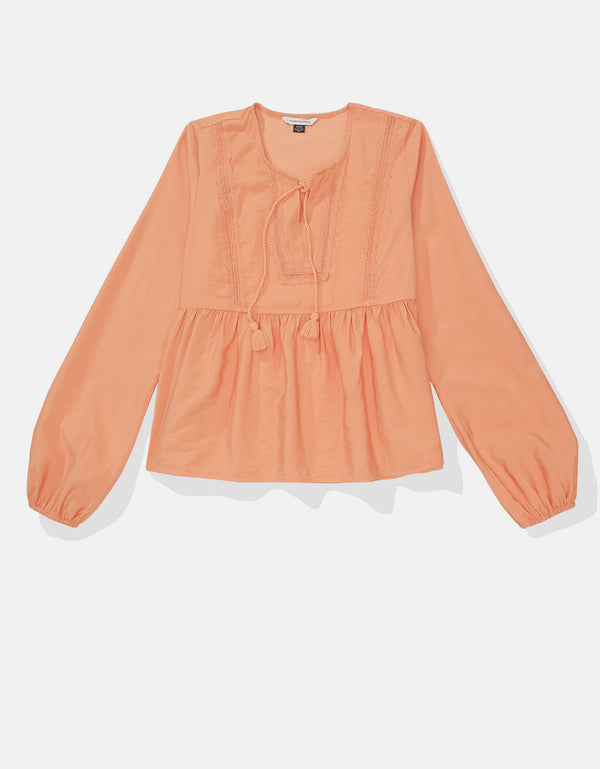 Blusa Ae con nudo al frente - Naranja