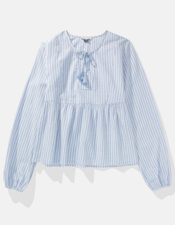 Blusa Ae con nudo al frente - Azul