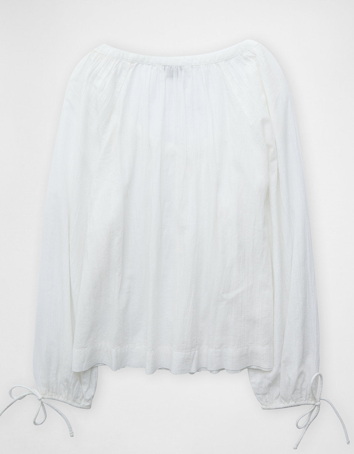 Blusa de Botones con Mangas de Lazo para Mujer - Blanco 2351_6135_100_b