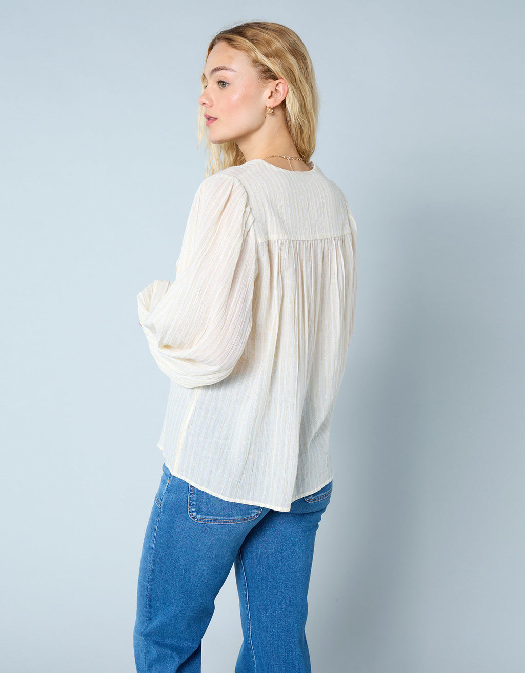 Blusa de manga larga con pliegues - Generico 2351_6303_207_ob
