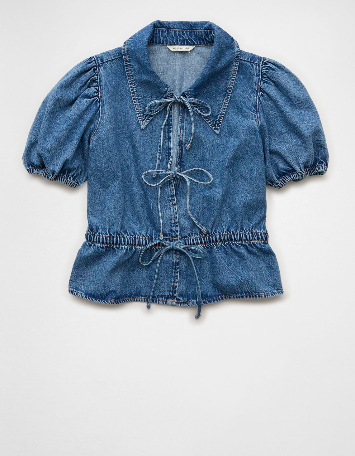 Camisa en Denim con Lazo al frente Ae - Generico 2351_6384_936_f