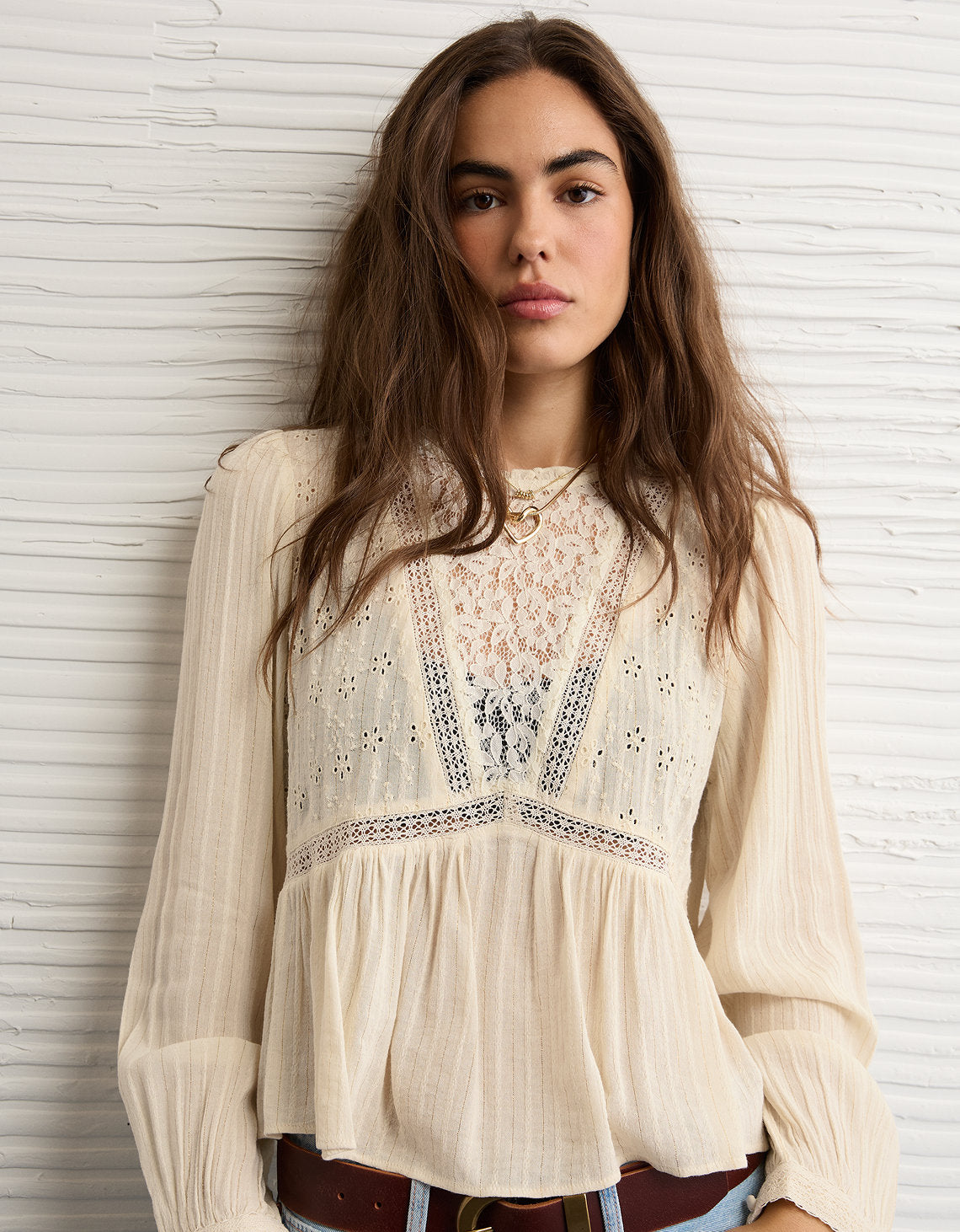 Blusa Babydoll con Cuello en V y Fruncido - Generico 2351_6496_106_d2