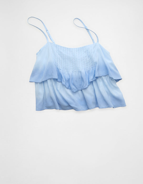 Camiseta de tirantes con teñido degradado por capas - Azul