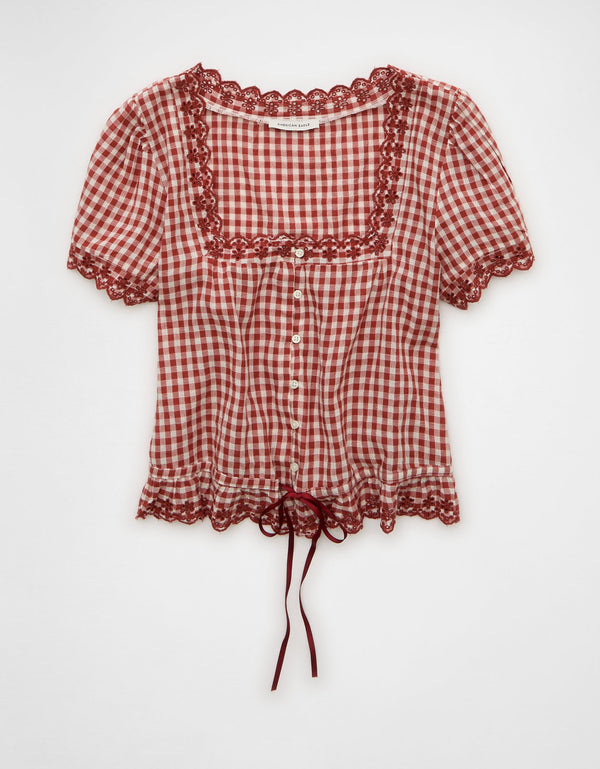 Blusa de manga corta con botones - Generico