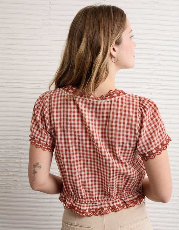 Blusa de manga corta con botones - Generico
