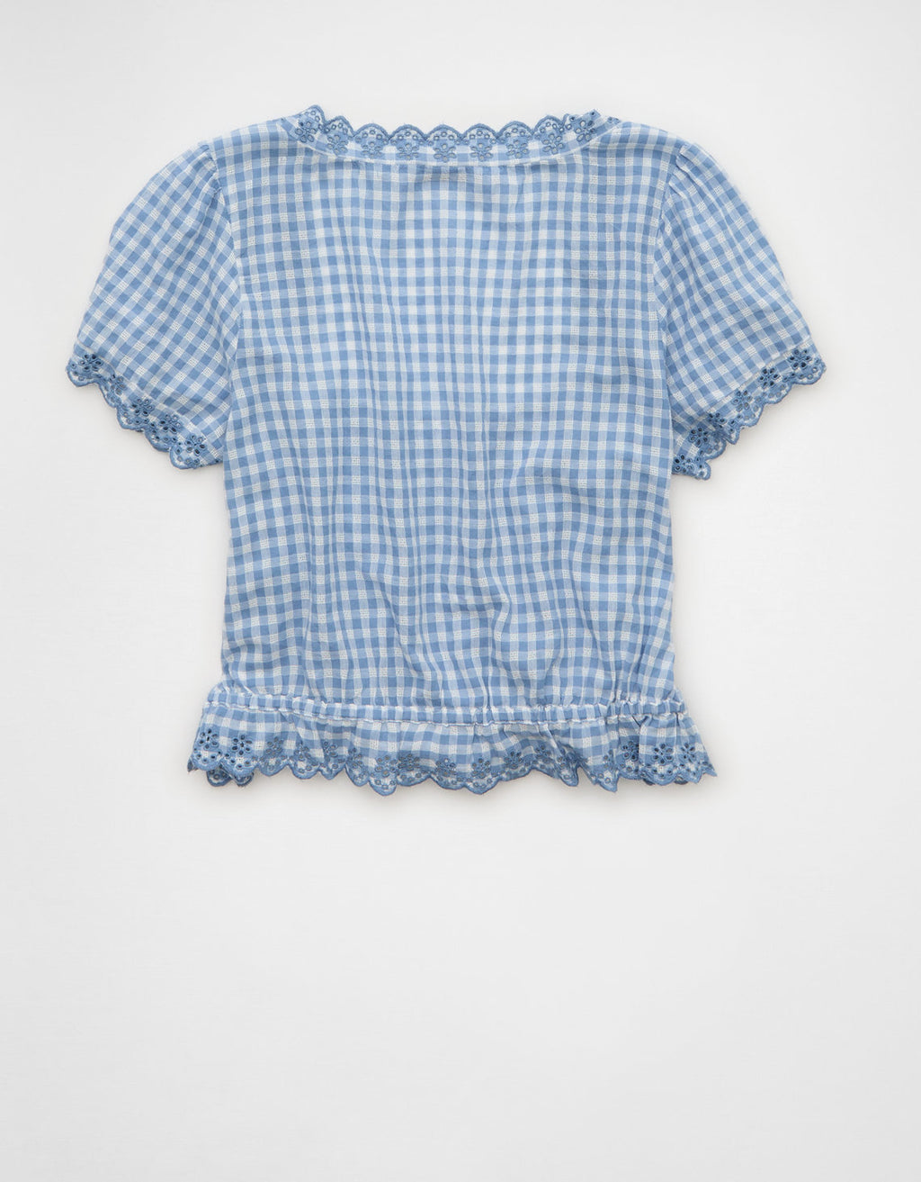 Blusa de manga corta con botones - Azul 2351_6741_400_b