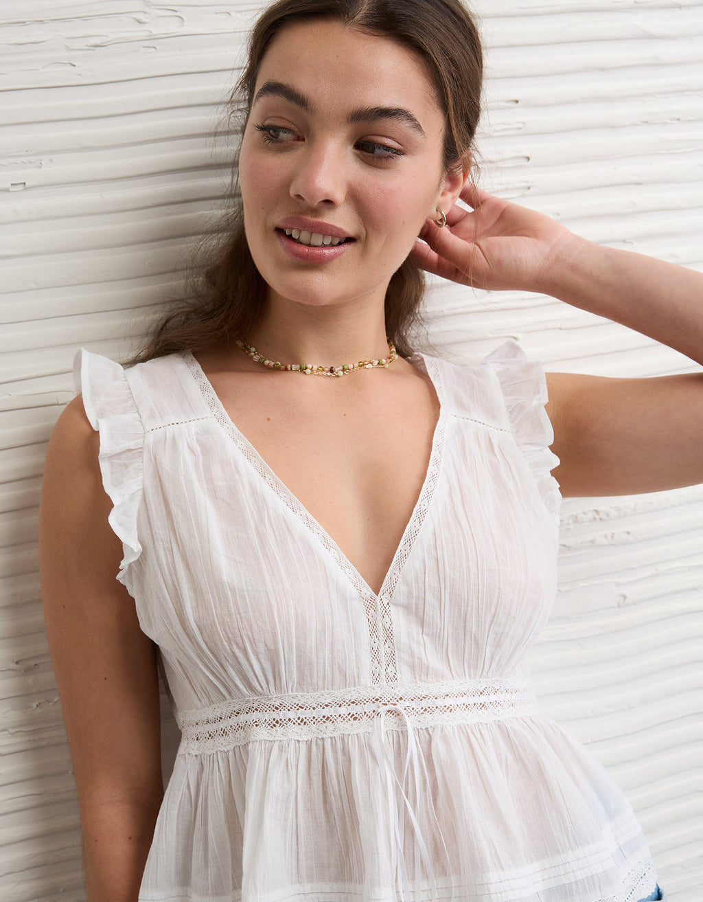 Blusa con Volantes y Ribete de Encaje - Blanco 2351_6842_134_os