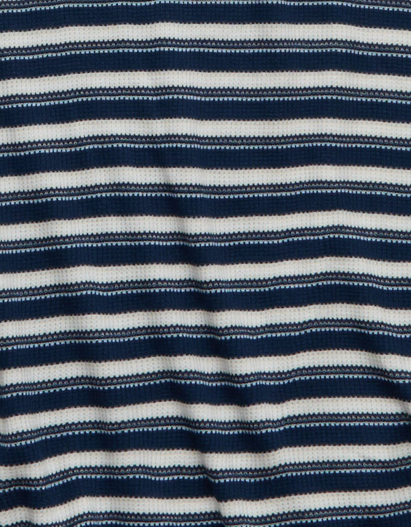 Camiseta de cuello redondo suave y sexy tipo waffle de AE - Azul