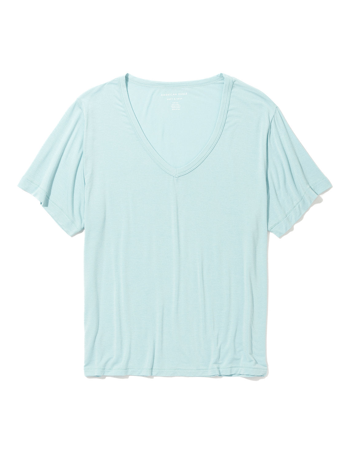 Camiseta cuello en V Ae  - Azul 2370_8506_401_f