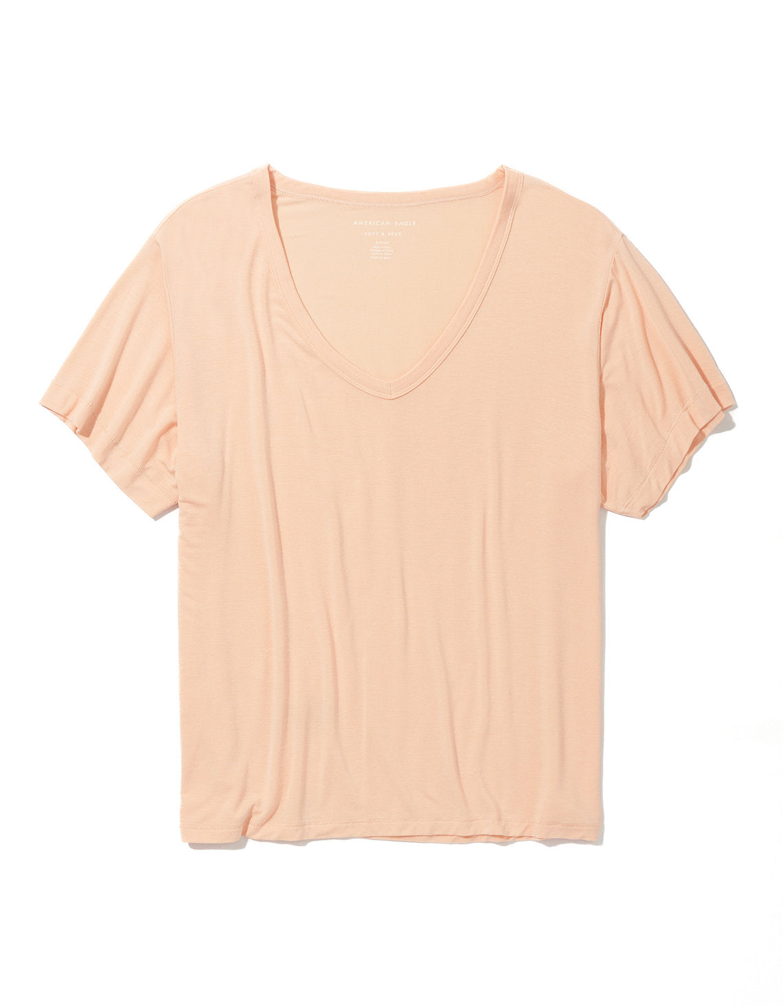 Camiseta cuello en V Ae  - Naranja 2370_8506_800_f