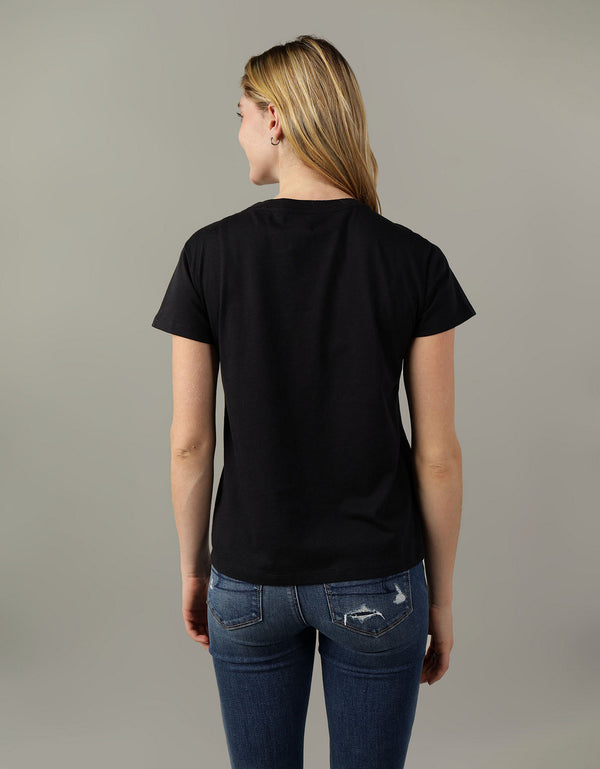 Camiseta Básica Manga Corta Mujer AE - Negro
